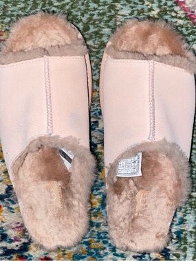 UGG Women's Pink Shearling Mule Slippers